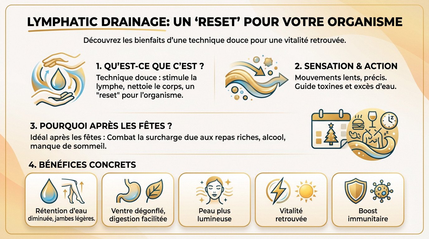 Séance de drainage lymphatique manuel pour détoxifier le corps et réduire la rétention d'eau