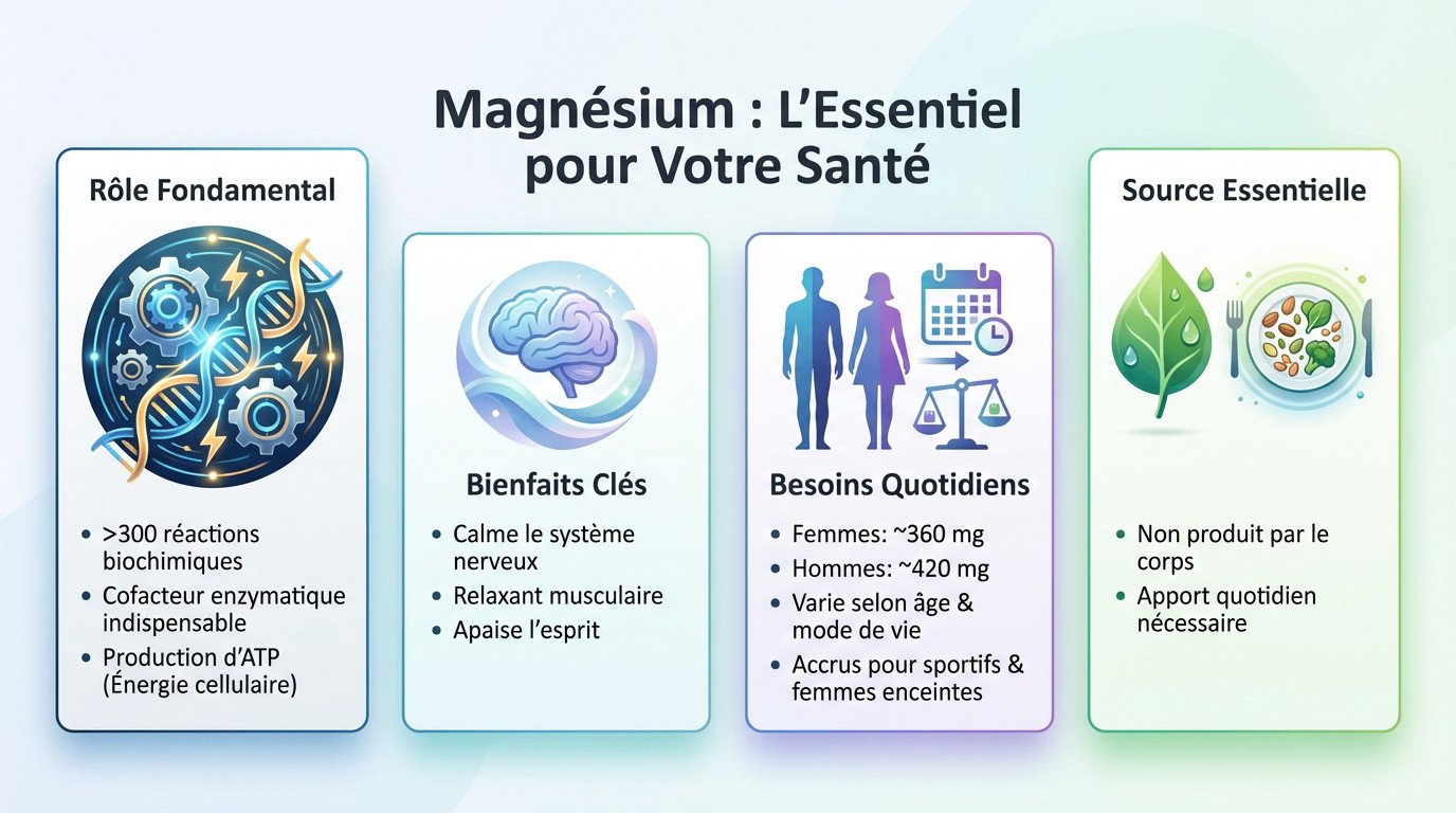 Illustration des bienfaits du magnésium sur la vitalité et la santé