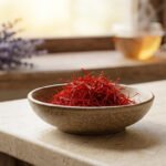 Les bienfaits safran rassemblés dans une assitette