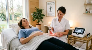 une femme pratiquant la Luxopuncture