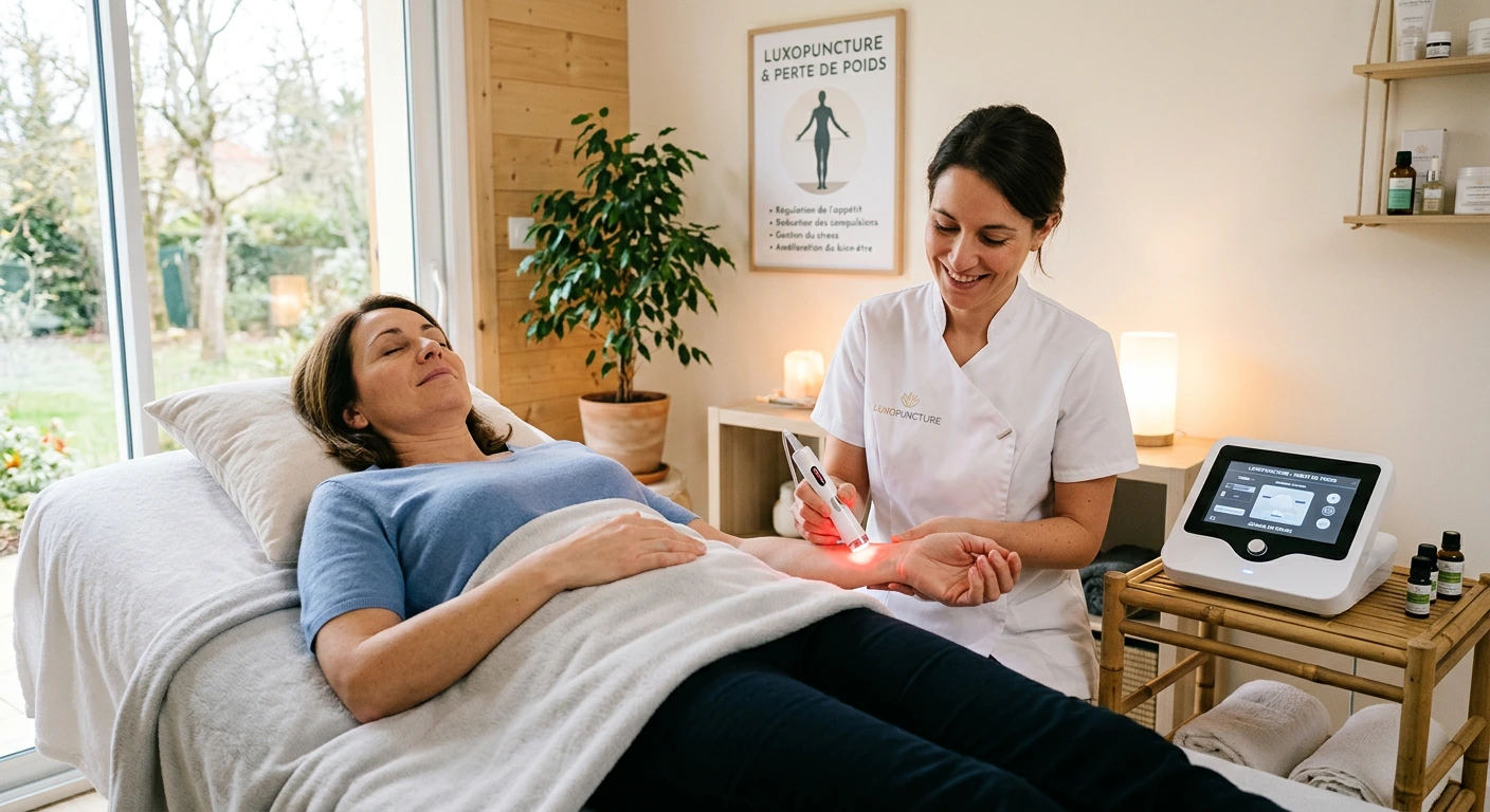 une femme pratiquant la Luxopuncture