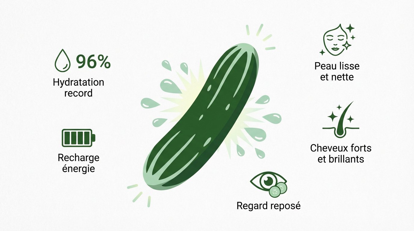 Rondelles de concombre frais pour l'hydratation et le soin du visage