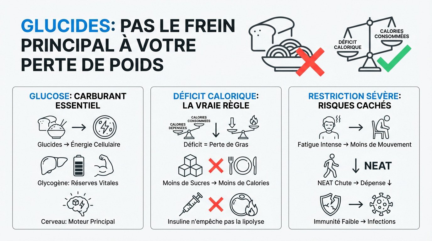 Illustration sur l'importance des glucides et la perte de poids dans une alimentation équilibrée