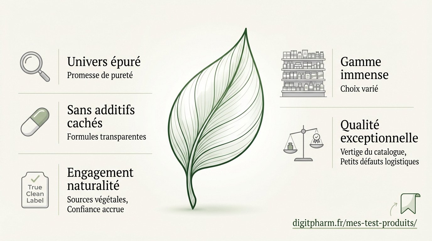 Infographie sur la pureté et la transparence des ingrédients Sunday Natural