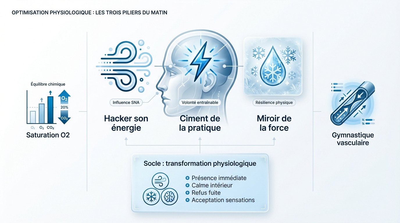 Les trois piliers de la méthode Wim Hof : respiration, froid et mental