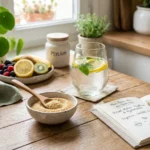 Table avec un bol de psyllium