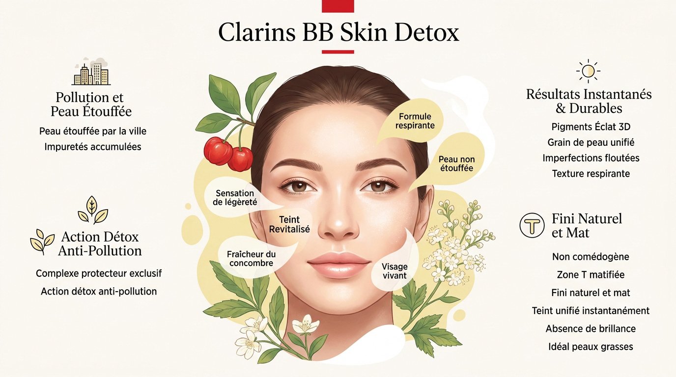 Fluide Clarins BB Skin Detox pour un teint frais et protégé