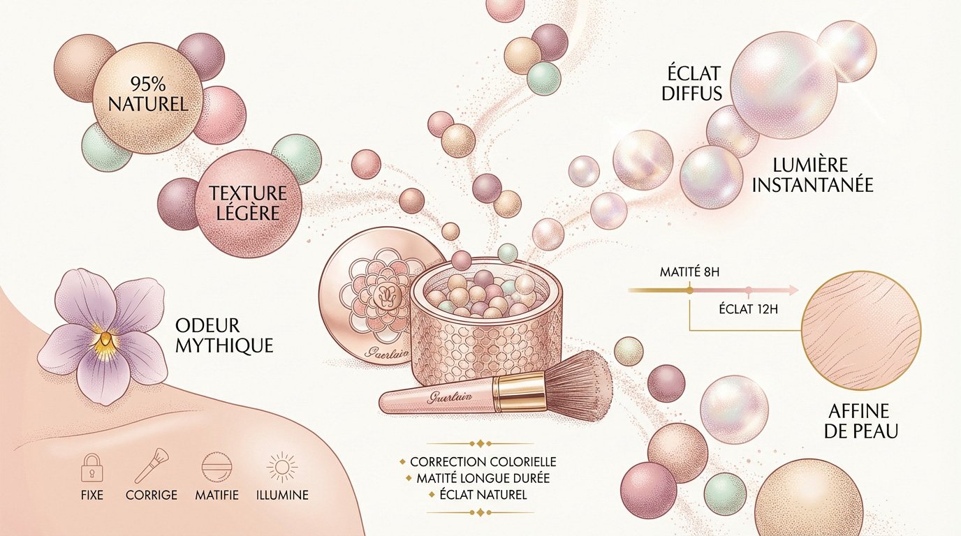 Perles de poudre Météorites de Guerlain pour un teint lumineux et matifié