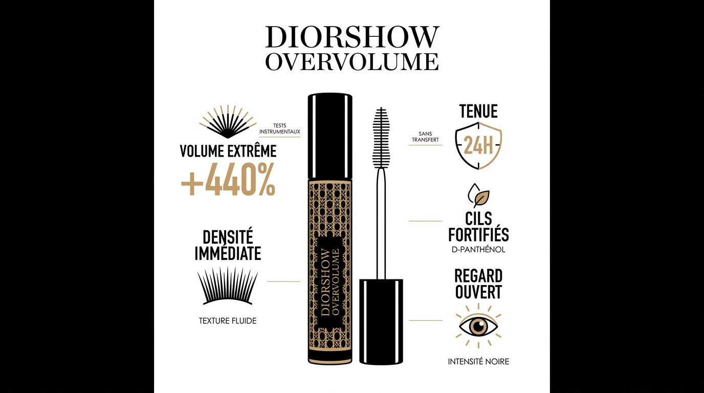 Mascara Diorshow Overvolume de Dior pour un volume extrême et une tenue 24h