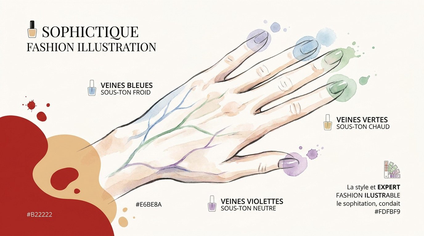 Test des veines pour choisir sa couleur de vernis