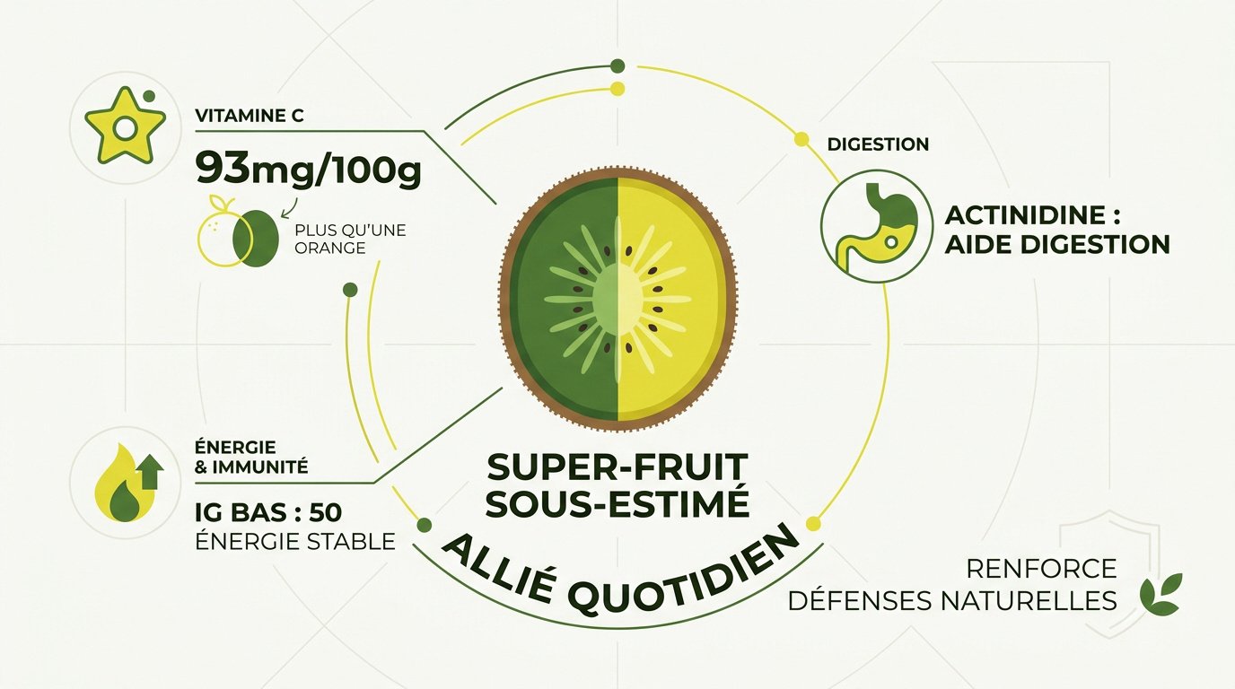 tranches de kiwi frais montrant la chair verte et les graines