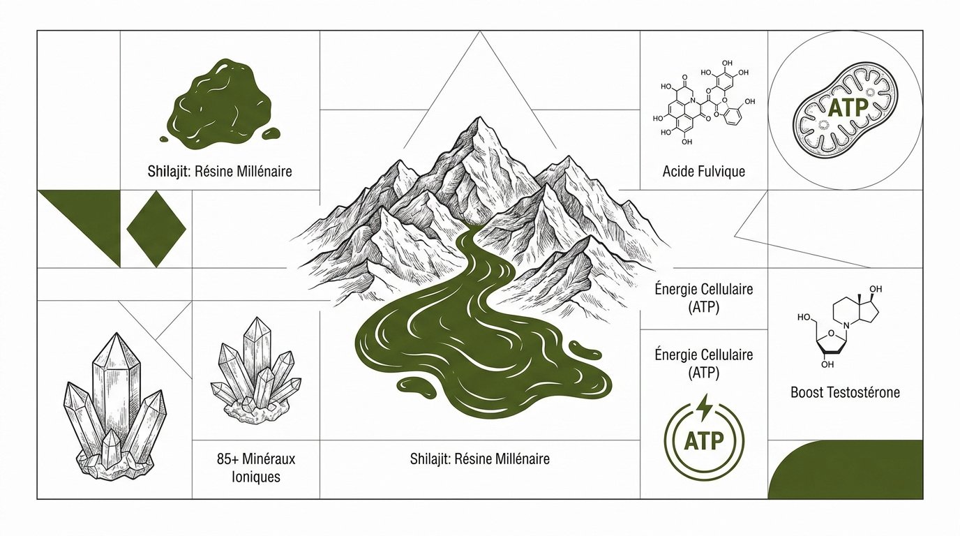Résine de shilajit purifiée pour l'énergie et la testostérone