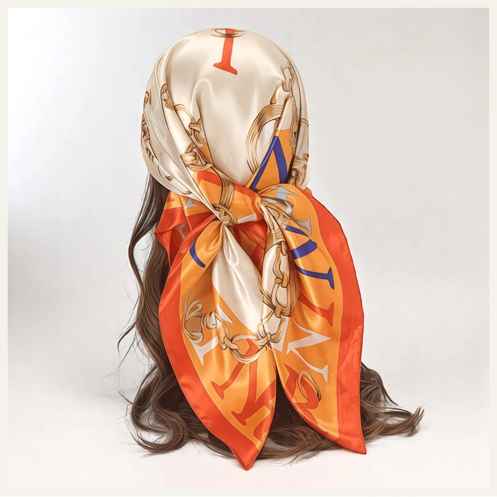 Bandana-satin-Mandarine