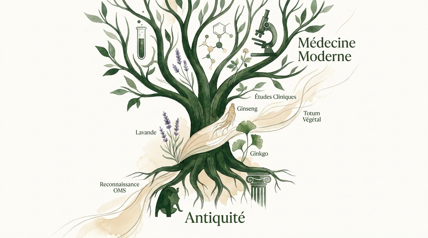 Évolution historique de la phytothérapie de l'Antiquité à la recherche scientifique moderne