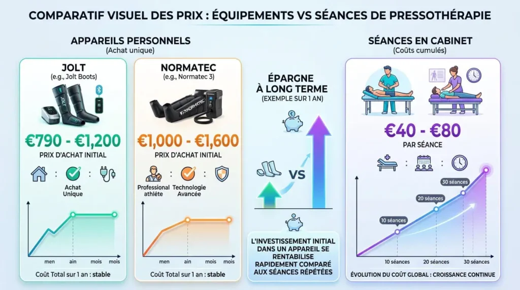 jolt avis comparatif prix Normatec Hyperice séance cabinet pressothérapie