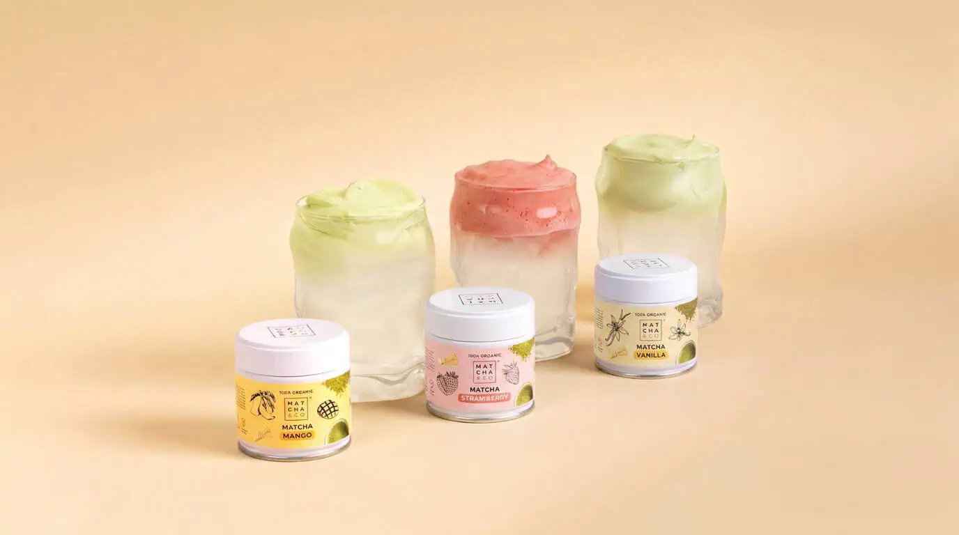 3 pots de Matcha de chez matcha mangue fraise and co