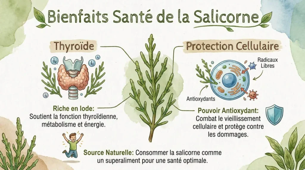 bienfaits salicorne santé thyroïde antioxydants anti-inflammatoire