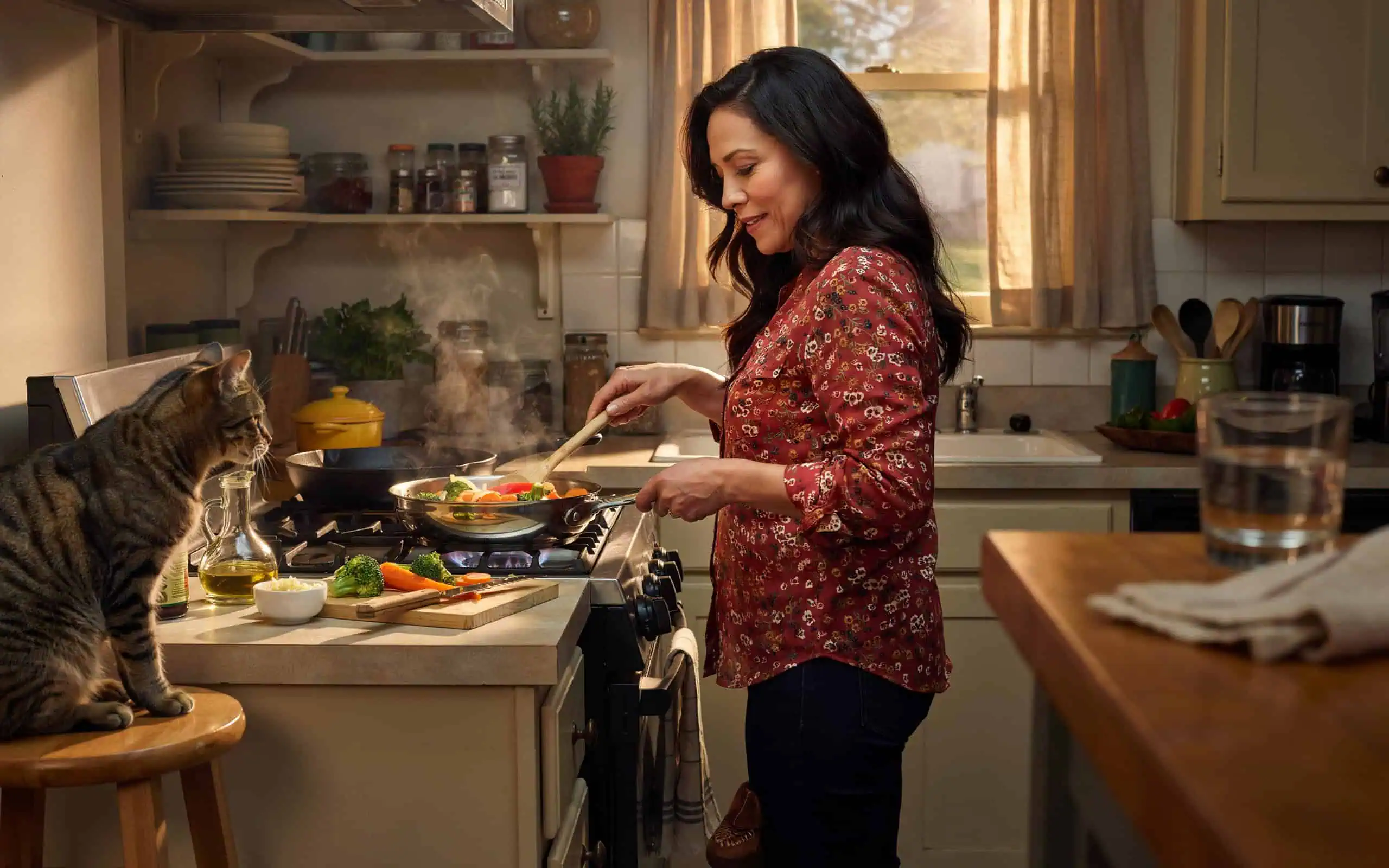 femme 50 ans cuisine alimentation saine pour augmenter son métabolisme