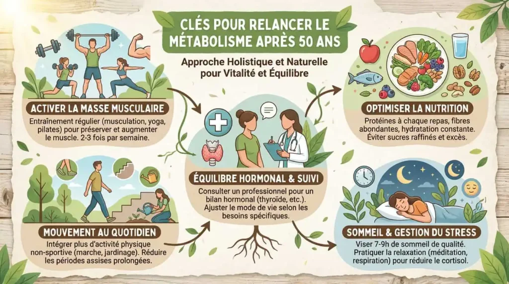 résumé clés augmenter métabolisme après 50 ans naturellement