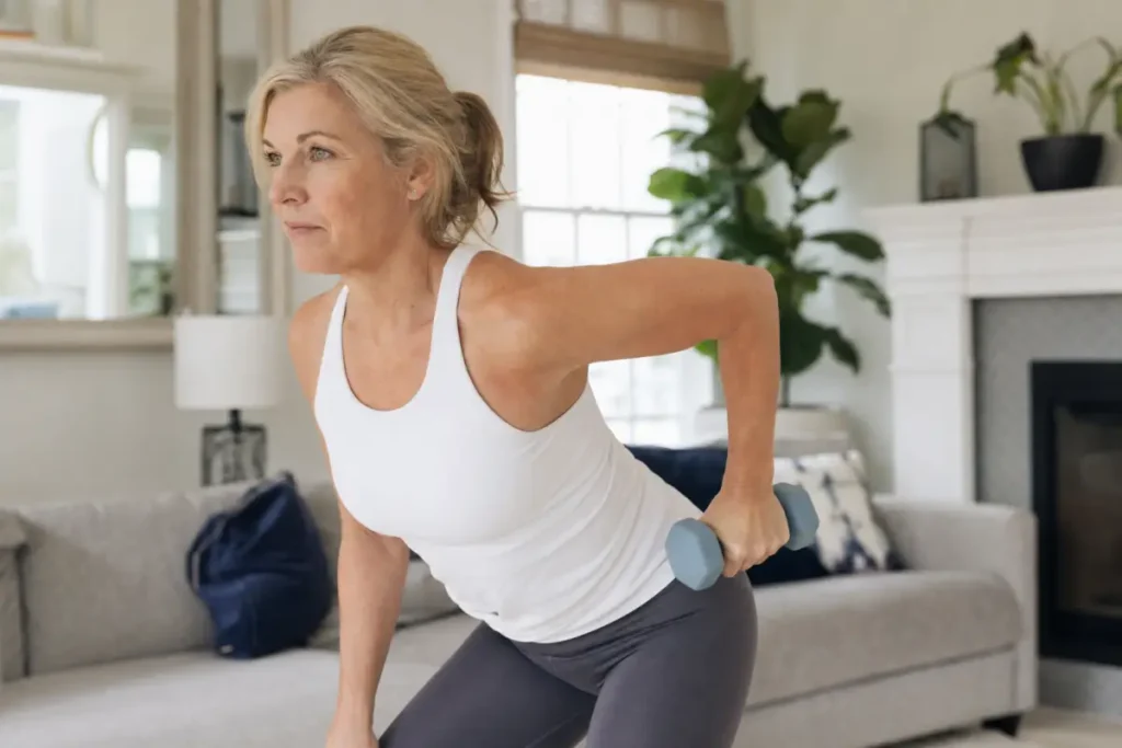 Femme de 60 ans en train faire du sport