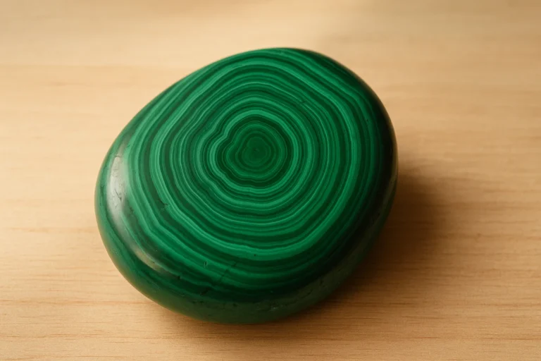 pierre de malachite verte polie sur fond naturel